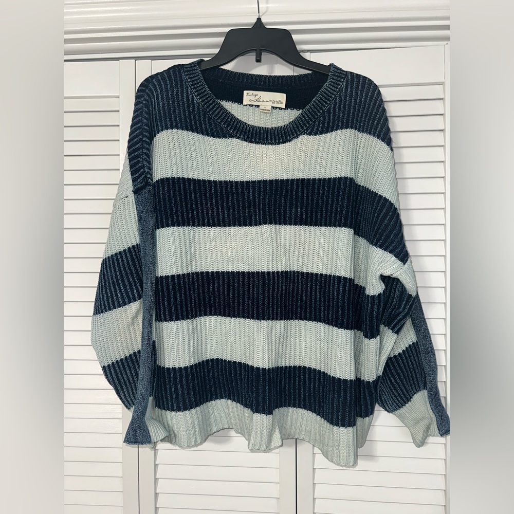 Vintage Havana Navy and White Striped Sweater